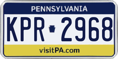 PA license plate KPR2968