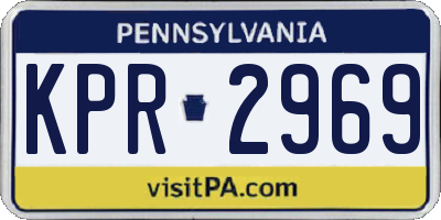 PA license plate KPR2969