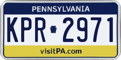 PA license plate KPR2971