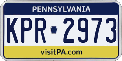 PA license plate KPR2973