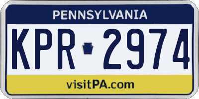 PA license plate KPR2974