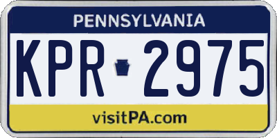 PA license plate KPR2975