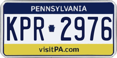 PA license plate KPR2976