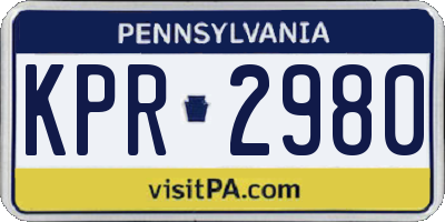 PA license plate KPR2980