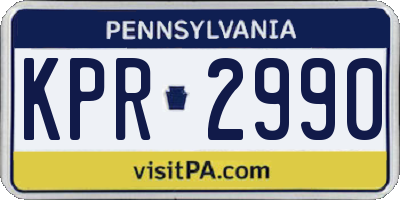PA license plate KPR2990