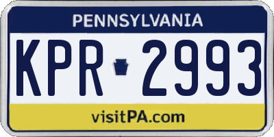 PA license plate KPR2993