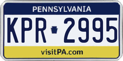 PA license plate KPR2995