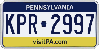 PA license plate KPR2997