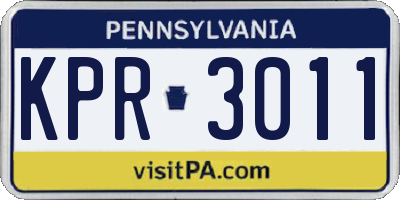 PA license plate KPR3011