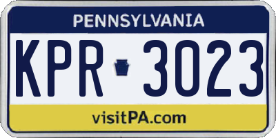 PA license plate KPR3023