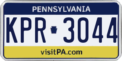 PA license plate KPR3044