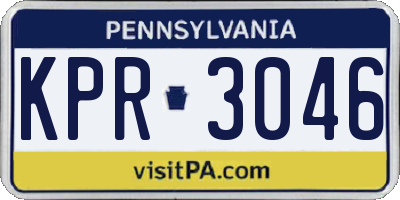PA license plate KPR3046