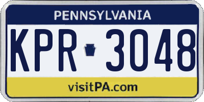 PA license plate KPR3048