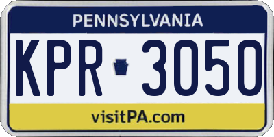 PA license plate KPR3050