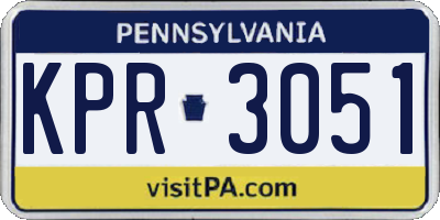 PA license plate KPR3051