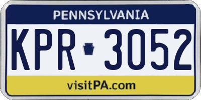 PA license plate KPR3052