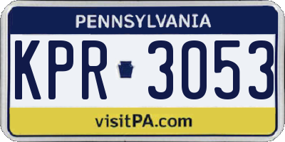 PA license plate KPR3053