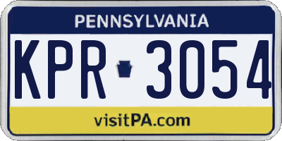 PA license plate KPR3054