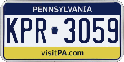 PA license plate KPR3059