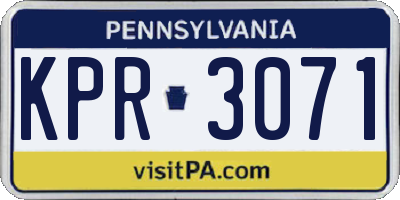 PA license plate KPR3071