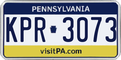 PA license plate KPR3073