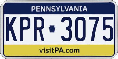 PA license plate KPR3075