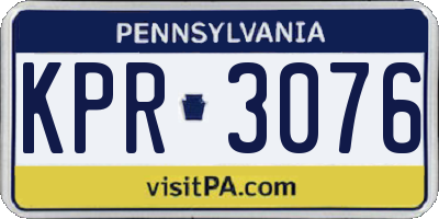 PA license plate KPR3076