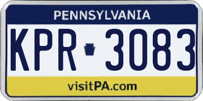 PA license plate KPR3083