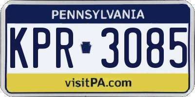 PA license plate KPR3085