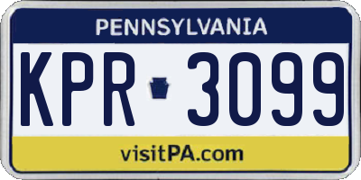 PA license plate KPR3099