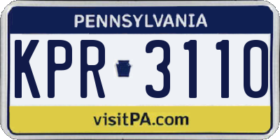 PA license plate KPR3110