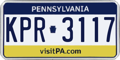 PA license plate KPR3117