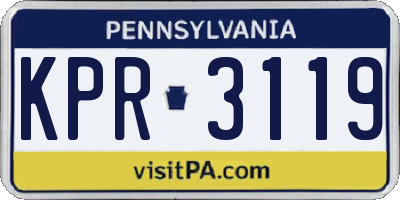PA license plate KPR3119