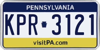 PA license plate KPR3121