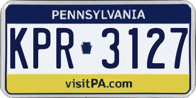 PA license plate KPR3127