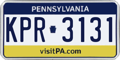 PA license plate KPR3131