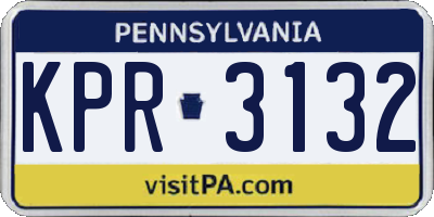PA license plate KPR3132