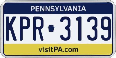 PA license plate KPR3139