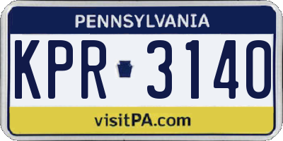 PA license plate KPR3140