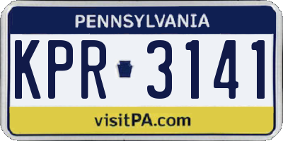 PA license plate KPR3141