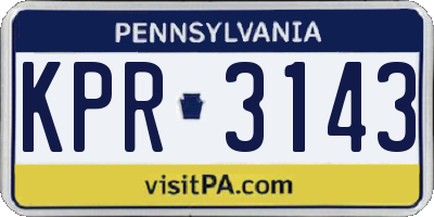 PA license plate KPR3143