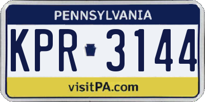 PA license plate KPR3144