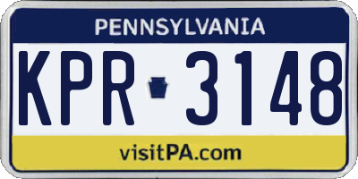 PA license plate KPR3148