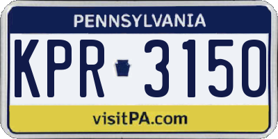 PA license plate KPR3150