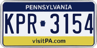 PA license plate KPR3154