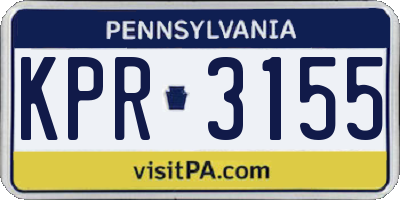 PA license plate KPR3155
