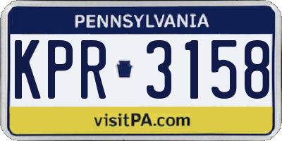 PA license plate KPR3158