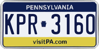 PA license plate KPR3160