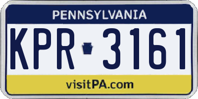 PA license plate KPR3161
