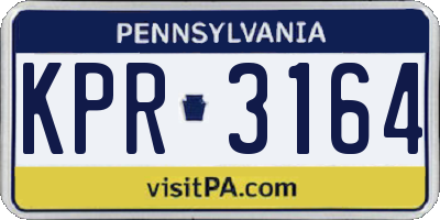 PA license plate KPR3164